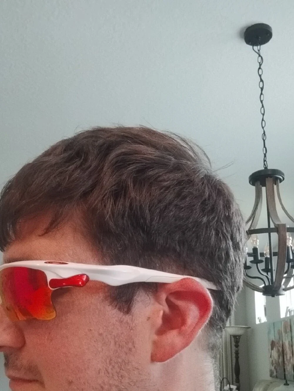 Oakley Polarized Fast jacket White Frames With Pink/Orange Lenses